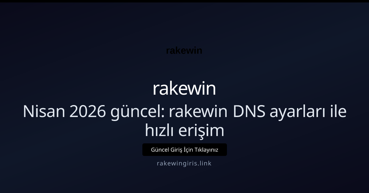 rakewin DNS ayarları ile hızlı erişim